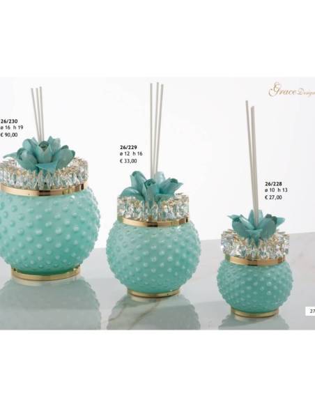 Grace Design bomboniere profumatori ambienti sfere con decoro floreale tiffany