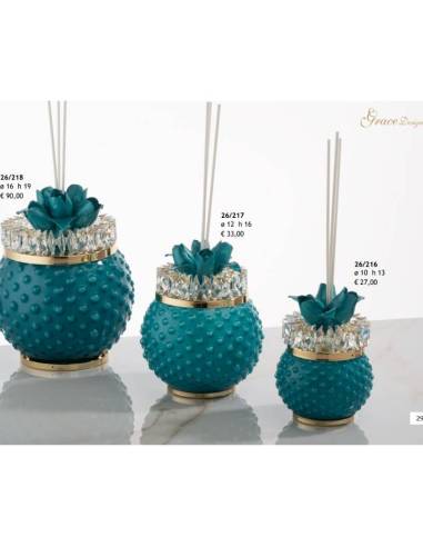 Grace Design bomboniere diffusori ambienti forma sferica con dettagli in cristallo