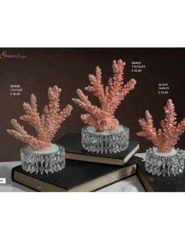 Grace Design bomboniere corallo tema mare appoggio base in cristallo