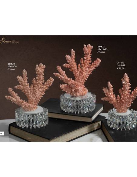 Grace Design bomboniere corallo tema mare appoggio base in cristallo