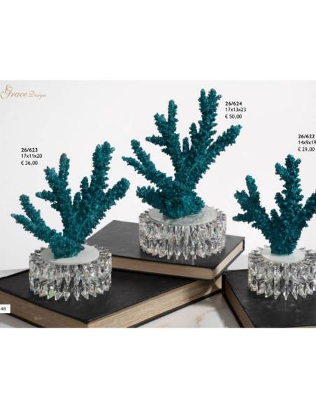 Grace Design bomboniere mare appoggio corallo con base in cristallo