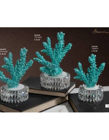 Grace Design bomboniere moderne tema mare corallo con base in cristallo