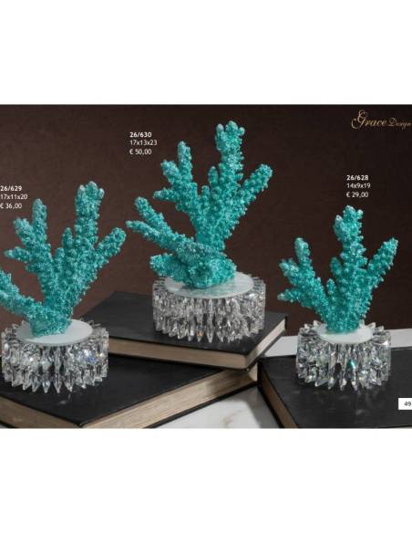 Grace Design bomboniere moderne tema mare corallo con base in cristallo