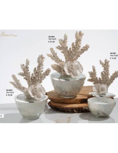 Grace Design bomboniere candele profumate tema mare corallo shop online