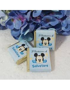 Segnaposto cioccolatino Battesimo maschio Topolino Disney personalizzato