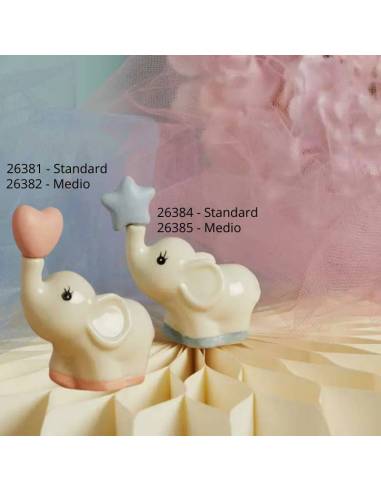 Claraluna bomboniere Battesimo elefantini in porcellana