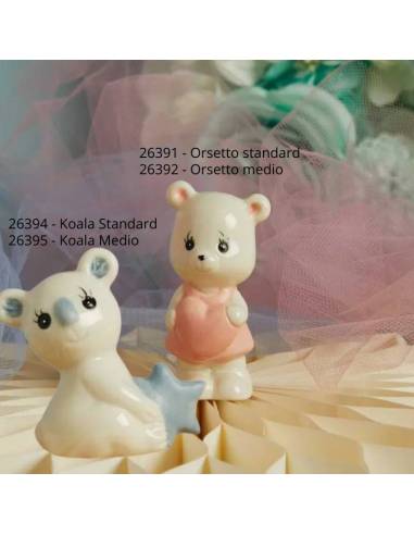 Bomboniere Claraluna Battesimo orsetto e koala in porcellana