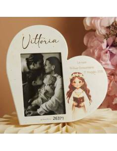 Claraluna bomboniere Comunione bimba Cuore personalizzato