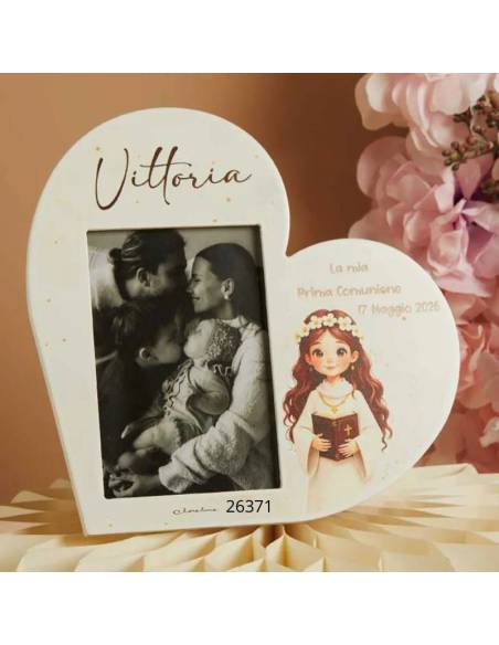 Claraluna bomboniere Comunione bimba Cuore personalizzato