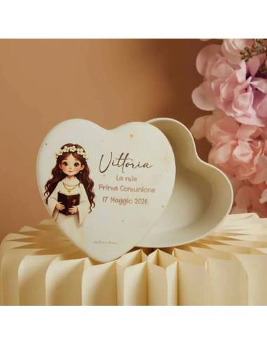 Claraluna bomboniere Comunione scatole cuori personalizzati | Sindy Bomboniere