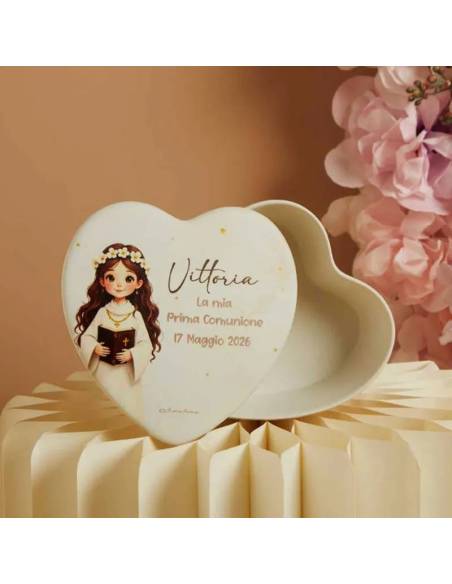 Claraluna bomboniere Comunione scatole cuori personalizzati | Sindy Bomboniere