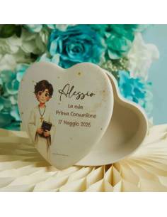 Claraluna bomboniere Prima Comunione scatole cuori personalizzate 2