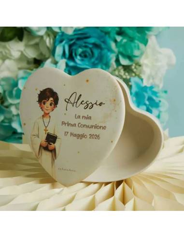 Claraluna bomboniere Prima Comunione scatole cuori personalizzate | Sindy Bomboniere