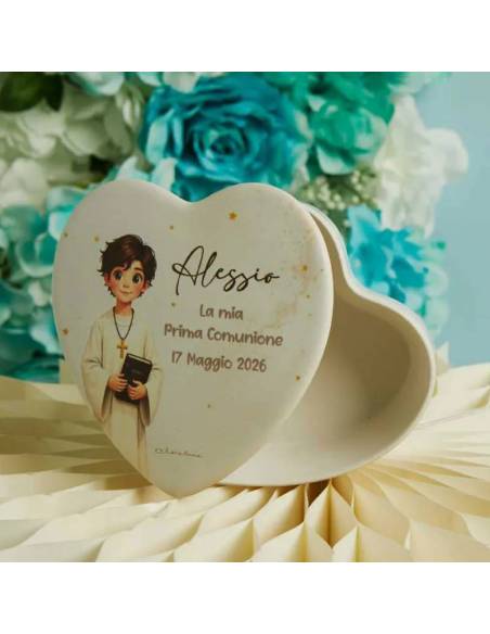 Claraluna bomboniere Prima Comunione scatole cuori personalizzate | Sindy Bomboniere