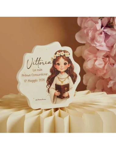 Claraluna bomboniere personalizzate Comunione bimba con testo sacro | Sindy Bomboniere