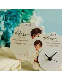 Claraluna bomboniere Comunione maschio Icona e orologio personalizzate