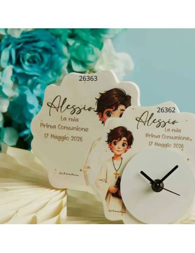 Claraluna bomboniere Comunione maschio Icona e orologio personalizzate