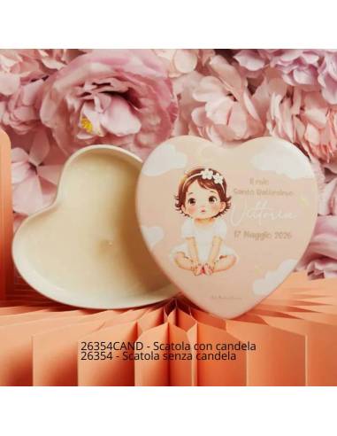 Claraluna bomboniere Battesimo scatole cuori personalizzate