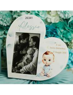 Claraluna bomboniere Battesimo bimbo cornici portafoto personalizzate