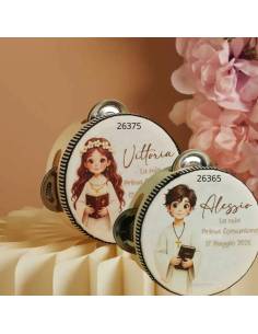 Bomboniere Claraluna Prima Comunione tamburelli personalizzati