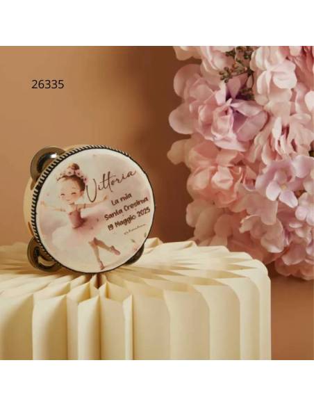 Bomboniere Claraluna Cresima personalizzate tamburello tema danza classica