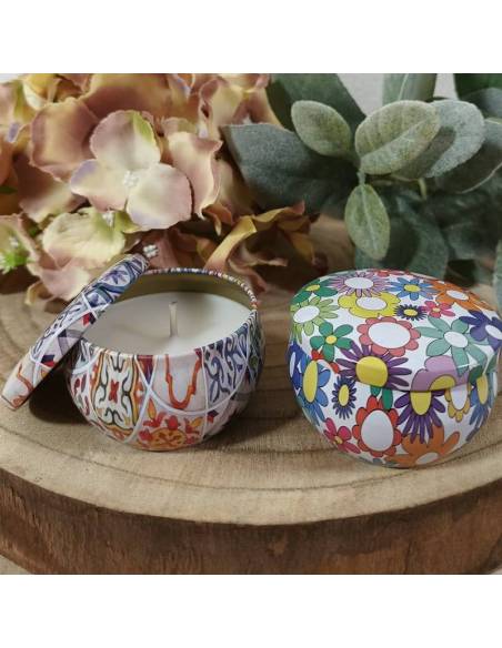 Candele profumate barattoli in latta colorati offerte