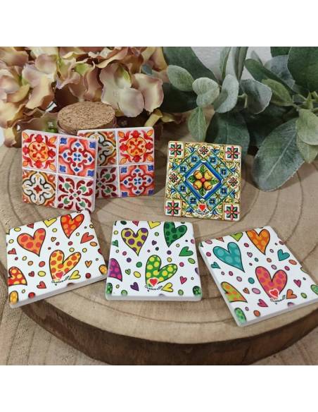 Calamite magnetiche bomboniere mattonelle in ceramica miste