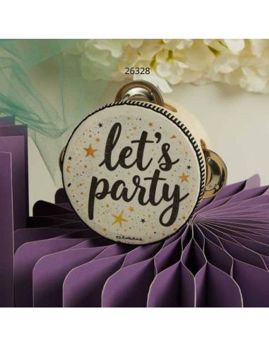 Bomboniera Claraluna Tamburello decorativo Let's Party stelline dorate
