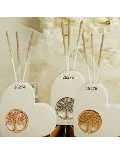 Bomboniere Claraluna profumatore ambiente cuori con applicazione albero della vita