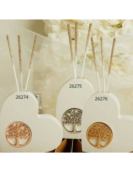 Bomboniere Claraluna profumatore ambiente cuori con applicazione albero della vita