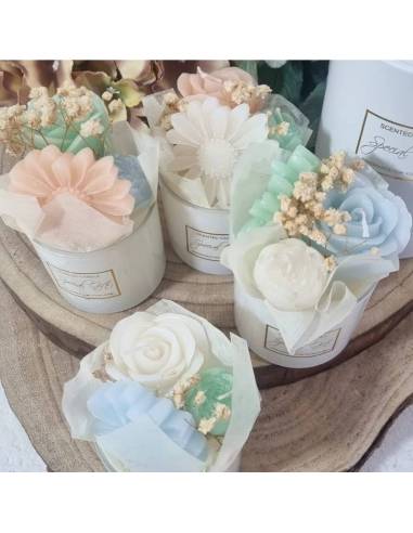 Bouquet candele profumate fiori particolari ed eleganti | Sindy Bomboniere