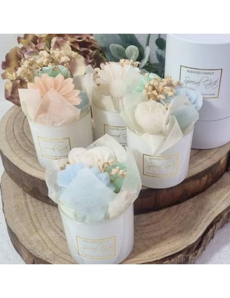 Bouquet candele profumate fiori particolari ed eleganti