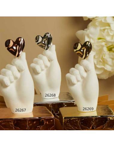 Bomboniere per Matrimonio Claraluna Mano in gesso con cuore