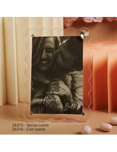 Bomboniere Claraluna cornici portafoto in plexiglass con bordo ondulato