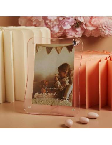 Bomboniere Claraluna portafoto cornice ondulata rosa | Sindy Bomboniere