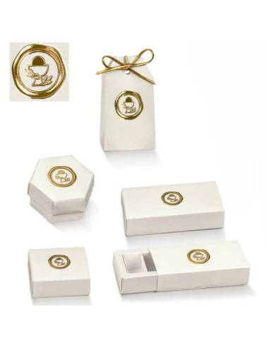 Portaconfetti Comunione immagine ceralacca oro