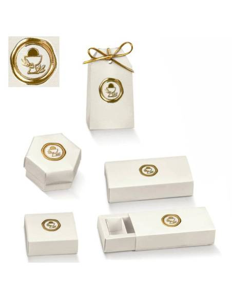 Portaconfetti Comunione immagine ceralacca oro