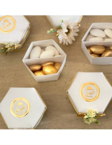 Portaconfetti Comunione immagine ceralacca oro