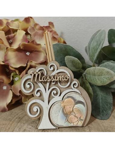 Bomboniere Albero della Vita idee Battesimo bimbo profumatore con nome personalizzato