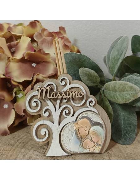 Bomboniere Albero della Vita idee Battesimo bimbo profumatore con nome personalizzato