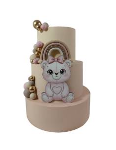 Torta scenografica finta orsetto cuore rosa shop online