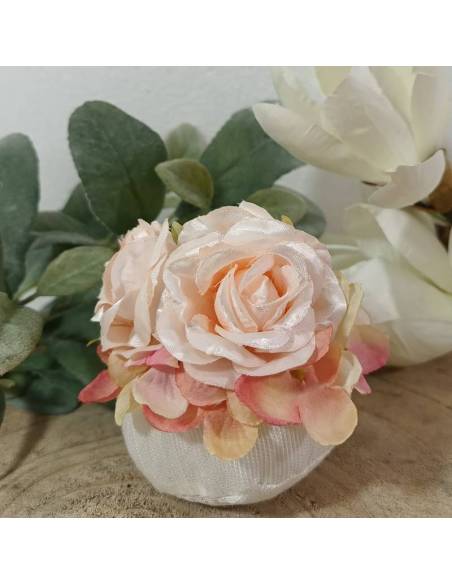 Sacchetti Bonbon in stoffa con bouquet di fiori