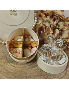 Scatole degustazione confetti eleganti con farfalla in cristallo 2