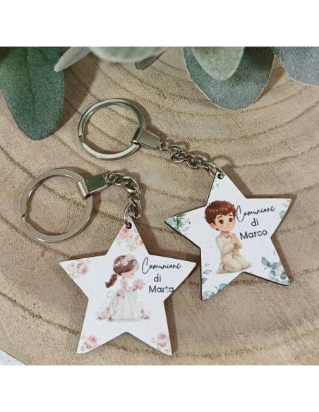 Bomboniere per Comunione portachiavi stelle personalizzate