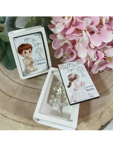 Bomboniere per Comunione sacre vangelo personalizzato con rosario