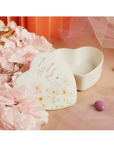 Claraluna bomboniere Matrimonio scatole cuore con fiori e frase | Sindy Bomboniere