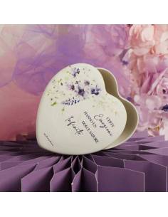 Bomboniere Claraluna Matrimonio Scatola cuore motivo floreale lilla 2