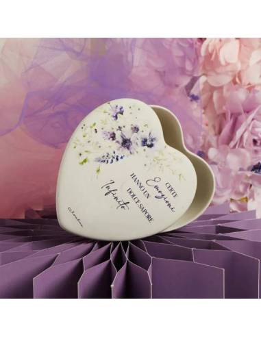 Bomboniere Battesimo Claraluna scatole quadrate cuore | Sindy Bomboniere