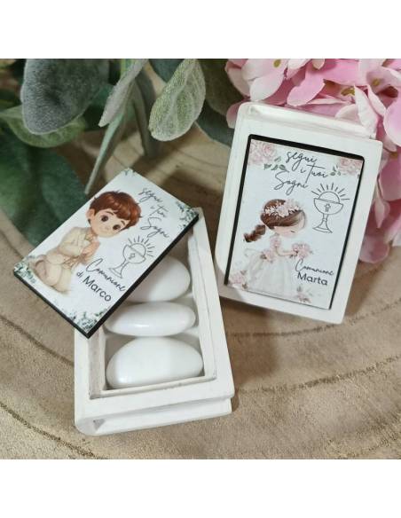 Bomboniere Comunione personalizzate scrigno vangelo portaconfetti | Sindy Bomboniere
