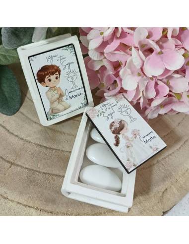 Bomboniere Comunione personalizzate scrigno vangelo portaconfetti